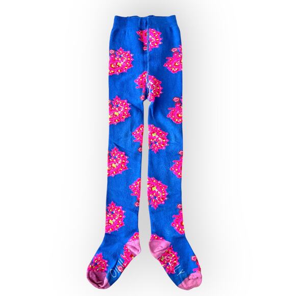 Oilily Ruffled Organic Sweat Dress and Jacquard Tights, Size 104 ( 4T), Blue - Picture 11 of 16